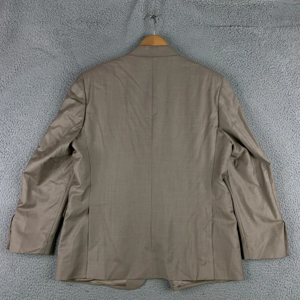 Saks Fifth Avenue BLACK Blazer Mens 44 Tan Silk Zegna Cloth Sport Coat Jacket